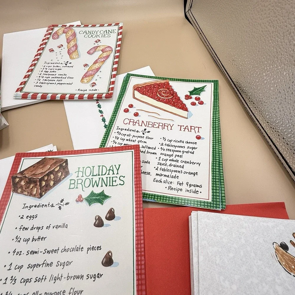 Vintage Christmas Cards Recipe Special American Greetings Hallmark Crown Lot 25+